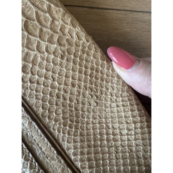 Y2K Coach 14802 Python Embossed Leather Beige Shoulder Bag Purse Ball Chain RARE - Picture 8 of 16